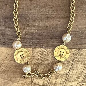 Givenchy Gold-Tone Pearl Button Necklace - Women Jewelry